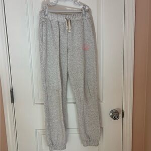 Old Navy Light Gray Kids Joggers with Pink Detail